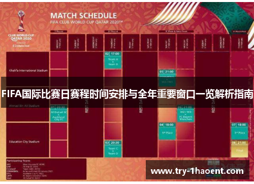 FIFA国际比赛日赛程时间安排与全年重要窗口一览解析指南 FIFA国际比赛日赛程时间安排与全年重要窗口一览解析指南